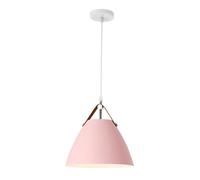 Flush Mount Pendant Lights, Modern Home Decoration Chandelier, Fashion Design Single Head Hanging Lamp with Color Metal Shade, Ceiling Lighting Fixture for Bedroom, Hallway, Living Room(Pink)