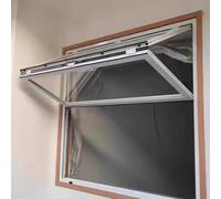 Flush Mount Sliding Serving Window with Locking Handle & Tempered Glass for Café, Business Kitchen, Food Truck - Vertical Lifting Design