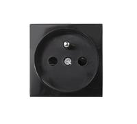 Flush mount socket outlet without frame protective contact socket outlet modular wall socket outlet flush mount wall socket outlet flush mount mounting (socket outlet, Black) MCE718 B