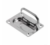 Flush Mount Stainless Steel Marine Hatch Pull Handle with Spring Loaded Ring for Reduced Noise and Enhanced Handling on Boats