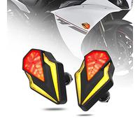 Flush Mount Turn Signals Motorcycle LED Sequential Blinkers 3 Wire Front Indicators Compatible with Yamaha YZF R1 R3 R6 R6S FJ 09 FZ MT 07 09 Honda Kawasaki Suzuki BMW(Red&Amber)