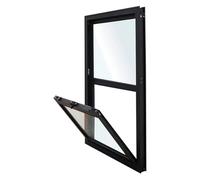 Flush Mount Vertical Sliding Window, Aluminum Ventilation Replacement with Glass & Screen, Ideal for Bathrooms/Basements, Size 18x23in - Durable & Easy to Install