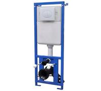 Flush-Mounted Cistern 11 L with Dual Flow Technology for Wall-Mounted Toilet, Painted Steel Frame, HDPE Water Tank, Noise Insulated, Height-Adjustable Legs