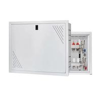 Flush-Mounted Distribution Cabinet for Underfloor Heating, Distribution Cabinet Central Underfloor Heating 8-9 Connections Heating Circuits, Installation Painted Surface Iron Box Distribution Box 700