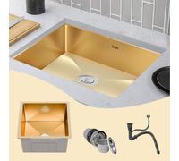 Flush-Mounted Kitchen Sink,27.6×17.7×8.7in Gold Deep Kitchen Sink