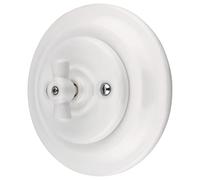 Flush-Mounted Porcelain Retro Rotary Button Bell Push Button All-in-One Series PR1 White