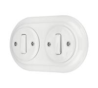 Flush-Mounted Porcelain Retro Switch, 2-Way, All-in-One, Set Series PR1 White