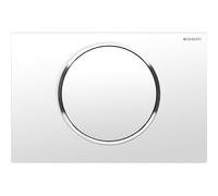 Flush plate Sigma10 for stop-and-go flush, White/chrome (115.758.KJ.5)