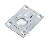 Flush Pull Ring 38 x 48 Satin Stainless Steel/Polished Stainless Steel (Polished Stainless Steel)