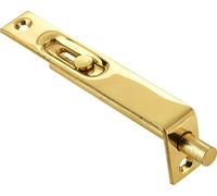Flush Shoot Door Bolt Slide Action - Polished Brass - 4" Inch 102mm x 16mm