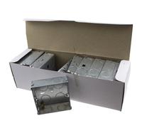 Flush Single Galvanised Steel Back Box With Fixed Lugs 25mm [10 Pack]