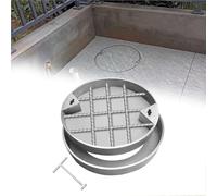 Flush Stainless Steel Manhole Cover with Frame, Round Hidden Lid for Highways, Gardens, Green Belts - Durable, Weatherproof, 22in Diameter, 3.2in Height