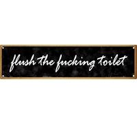 Flush The Toilet Street Sign Retro Funny Wall Decor Metal Tin Signs Fall Season Horror Theme Inappropriate Humor Bar Home College Dorm Decor 16x4 in
