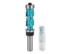 Flush Trim Router Bit 1/2 Inch Shank Carbide Double Bearing Spiral Trimmer 43mm Cutting Length 19mm Cutting Diameter Professional Woodworking Tool for Hobbyists and Craftsmen