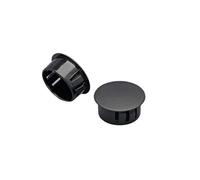 Flush Type Round Hole Plugs， 2 pcs Nylon Snap On Plug Hole Cover Caps HP Series 5-75mm Black White(Black,HP-11)