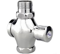 Flush Valve, Brass Delayed Press with 3-7 Second Timer Chrome Plated Automatic Shut-Off for Urinal Squat Toilet Water Saving(E)