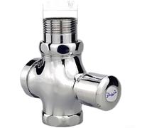 Flush Valve, Brass Delayed Press with 3-7 Second Timer Chrome Plated Automatic Shut-Off for Urinal Squat Toilet Water Saving(B)