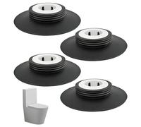 Flush Valve Seal for Ideal Standard, 4 Pcs Replace of SV01967 Black Silicone Material Flush Valve Seal Kit Replacements Seal Toilet Flush System Replacement with Clip