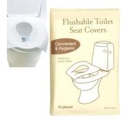 Flushable Toilet Seat Covers - Paper, Travel Liner, Potty Seat | 10X Seat Covers For Public Bathrooms, Kids Toilet Training Travel And Hygienic Toilet Bowl Cover Fo