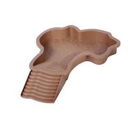 Flushbay Extra Large Reptile Bathing Pool Reptile Feeding Dish Water Bowl with Ramp Aquarium Ornament for Gecko, Snake, Turtle, Bearded Dragon, Lizard Bath (Brown Yellow)