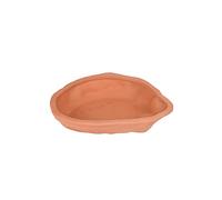 Flushbay Extra Large Reptile Bathing Pool Tortoise Bathing Pool Reptile Feeding Dish Water Bath Bowl Aquarium Ornament for Gecko, Snake, Turtle, Bearded Dragon, Lizard Bath (Red Pottery)