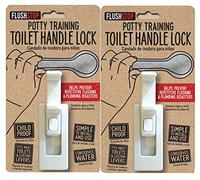 FlushStop Childproof Toilet Handle Lock (2-Pack White Button)