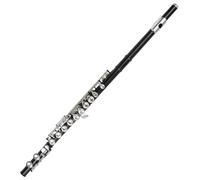 Flute 16 Closed Hole C Tone Nickel Plated Flute With Silver E Key Professional Performance(Black)