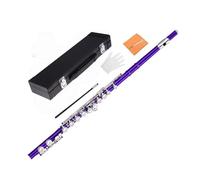 Flute 16 Closed Hole Offset Wind Instrument Cupronickel Leather Pads Easy Playing Package Suitable for Student Adult Band Practice Music Lessons, color to 10