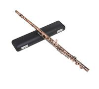 flute 16 Hole Flute Professional C Key Horizontal Flute Set Backpack Stick Gloves Woodwind Instrument Accessories (Color : Red Antique)