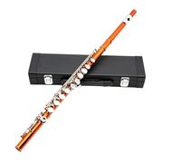 flute 16 Holes Close/Open Flute C Key Flute Orange Cupronickel Transverse Flute Instrument With E Key Accessories