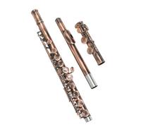 flute C-Key 16-Hole Flute Set C Key Flute With Case Cloth Gloves Woodwind Instrument Accessory Red Antique