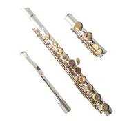 flute Cupronickel Silver Plated Tube Gold Buttons Flute Professional C Tune Musical Instrument 17 Holes Open Flute With E Key (Color : 17)