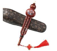 Flute Ethnic Instrument - Handmade Traditional Chinese Hulusi, 17.72 x 3.94 Inches Two-Mode Wind Instrument for Music Enthusiasts, Students, Children, and Professional Players for Learning