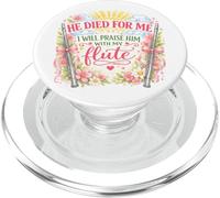 Flute Flutist Player Musician Easter Jesus Risen Girl Women PopSockets PopGrip for MagSafe