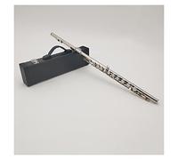 Flute for Beginner Beginners Practice Wind Instrument C Key 16-hole Flute Opening Key Plus E Key Silver-plated White Copper Tube Body Flute Instrument