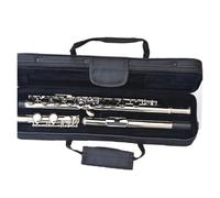 Flute for Beginners 16/17 Close/Open Holes C Key Flute Cupronickel Nickel/Silver Plated Concert Flute With E Key(16 Silver-op)