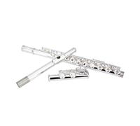 flute for beginners Double Silver Plated 16 Hole Closed Hole Open/Closed Dual-Purpose Flute Instrument Silver Plated C Key