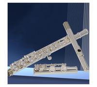 Flute for Beginners Flute 16/17 Closed Hole C Tune Practice Playing Flute Wind Instrument White Copper(17 Hole)