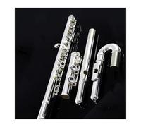 Flute for Beginners Flute 17 Open And Closed Holes Dual-purpose Silver-plated Flute 16 Holes C Tune White Copper(C)