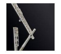 Flute for Beginners Flute 17 Open And Closed Holes Dual-purpose Silver-plated Flute 16 Holes C Tune White Copper(D)