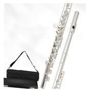 Flute for Beginners Left-handed Flute 16 Closed Hole Silver Plated Flute Backhand Playing