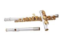 flute for beginners White Copper Material Student Flute Type Small Elbow The 16 Key Hole Openings C Flute Silver Body Gold Keys Instrument