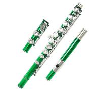flute Green 16 Holes C Tone Flute With E Key Woodwind Instrument Cupronickel Flute With Padded Bag Music Accessories