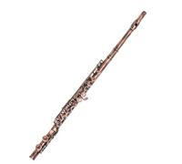 Flute Instrument 16-hole Flute C Key Closed Key Plus E Key Curved White Copper Tube Beginner Band Performance Exam Flute Set(A)