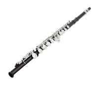 Flute Instrument 16-hole Flute C Key Colored Nickel-plated Flute E Key Beginner Exam Performance Instrument Flute(Black (leather))