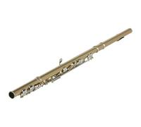 Flute Instrument 16-hole Flute C Key Colored Nickel-plated Flute E Key Beginner Exam Performance Instrument Flute(Gold silver key)