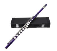 Flute Instrument 16-hole Flute C Key Colored Nickel-plated Flute E Key Beginner Exam Performance Instrument Flute(Purple)