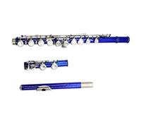Flute Instrument 16-hole Flute C Key Colored Nickel-plated Flute E Key Beginner Exam Performance Instrument Flute(Blue)