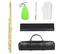 flute instrument 16 Hole Flute Gold Plated C Key Flute Instrument With Handbag Leather Box Cloth Parts