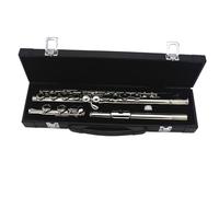 Flute Instrument Flute 16-hole Closed Hole E Key C Tail Nickel-plated Silver Musical Instrument Beginner Exam Professional Performance(A)